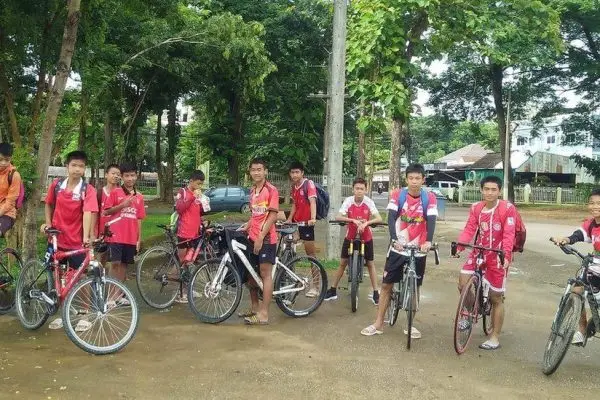 Boys on bicycles
